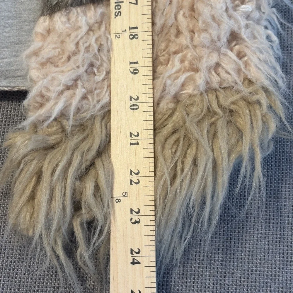 Titicaca Boho Faux Fur Shaggy Vest Indie Open Front Festival Layering Top S‎